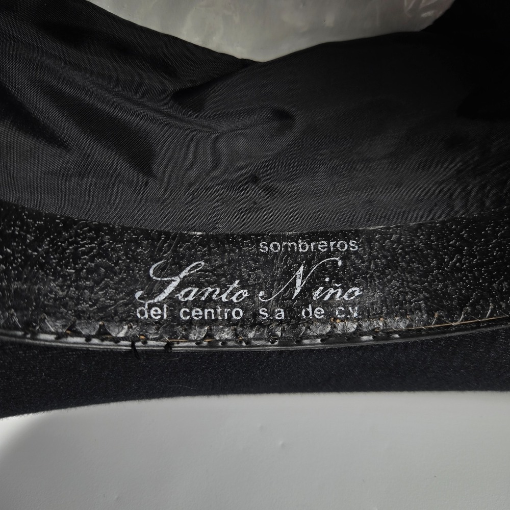 Vintage Pigalle XXXXXXX Sombrero Santo Nino Black Felt Western Hat Size‎ 7 1/4 - Picture 14 of 16